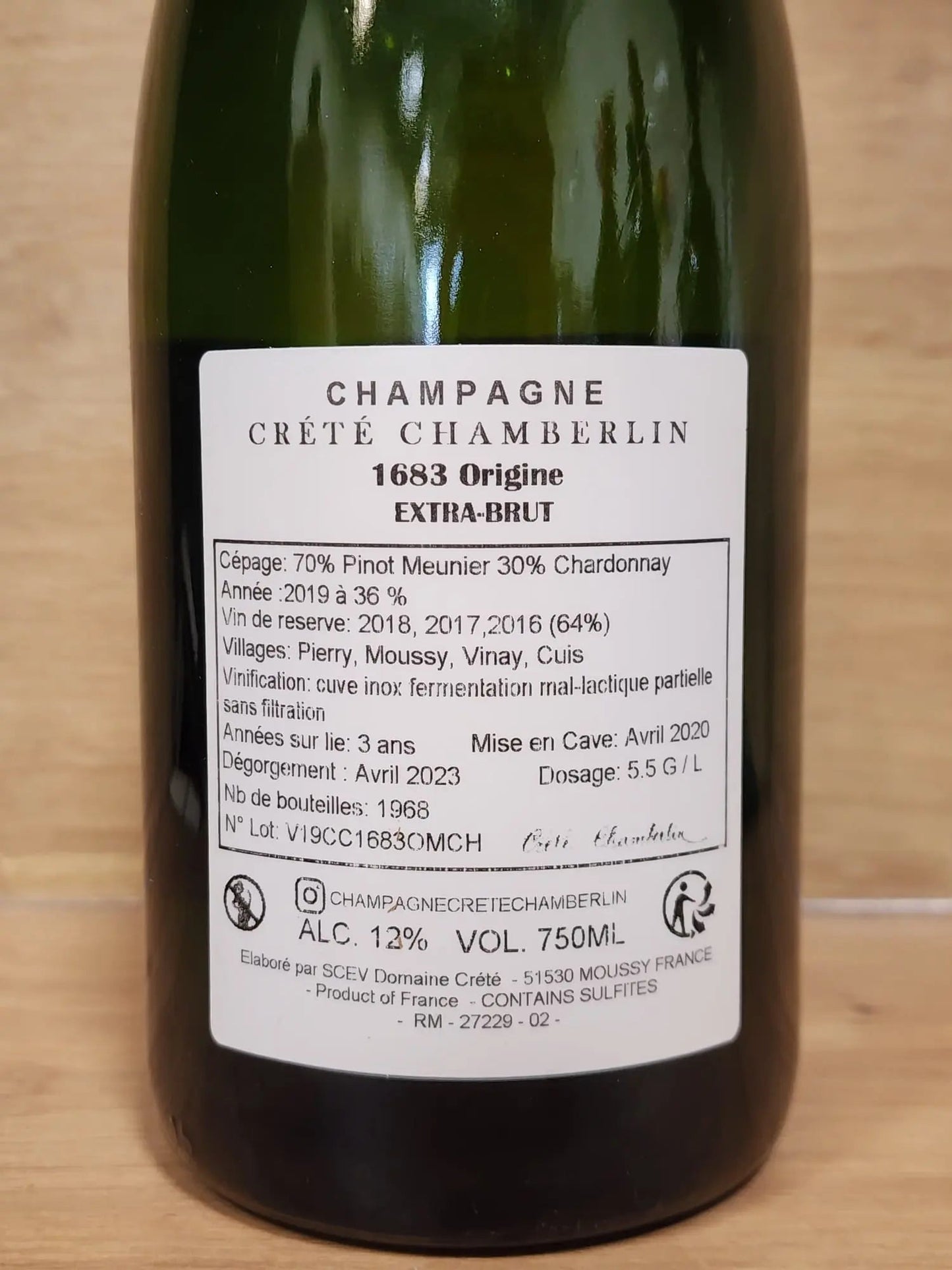 Champagne Crété Chamberlin – 1683 Origine - CPHWINES