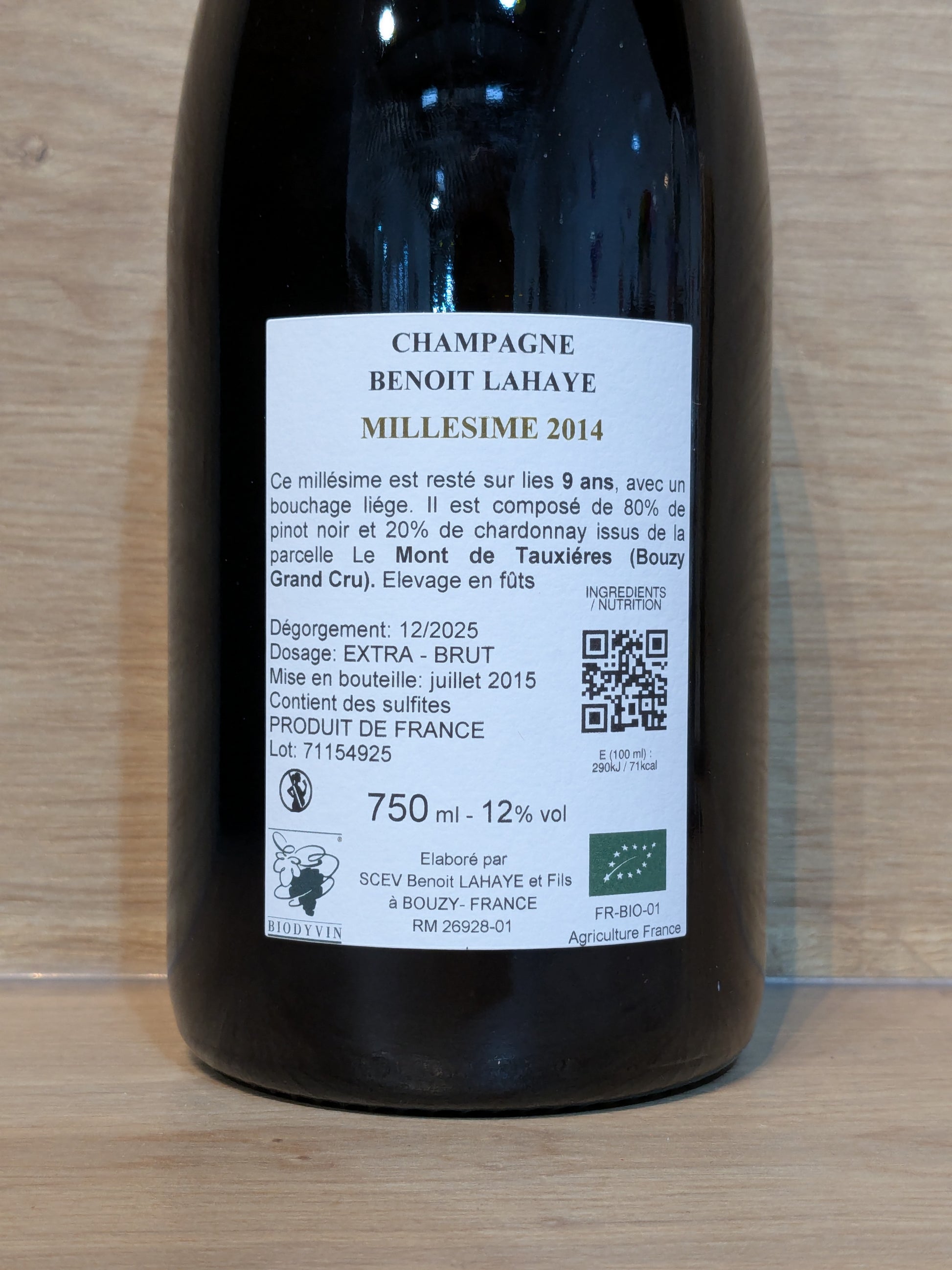 Benoît Lahaye - Millésime 2014 - CPHWINES