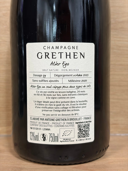 Champagne Antoine Grethen - Alter Ego Blanc de Meunier 2020 - CPHWINES