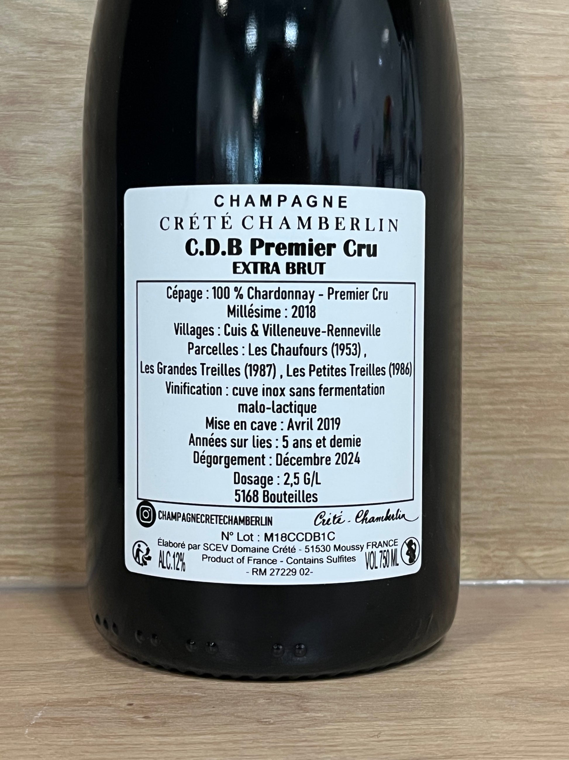Crété Chamberlin - C.D.B Premier Cru 2018 - CPHWINES