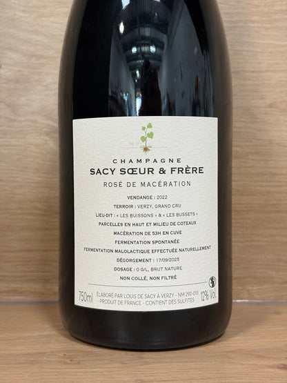 Sacy Soeur & Frère - Rosé de Macération 2022 - CPHWINES