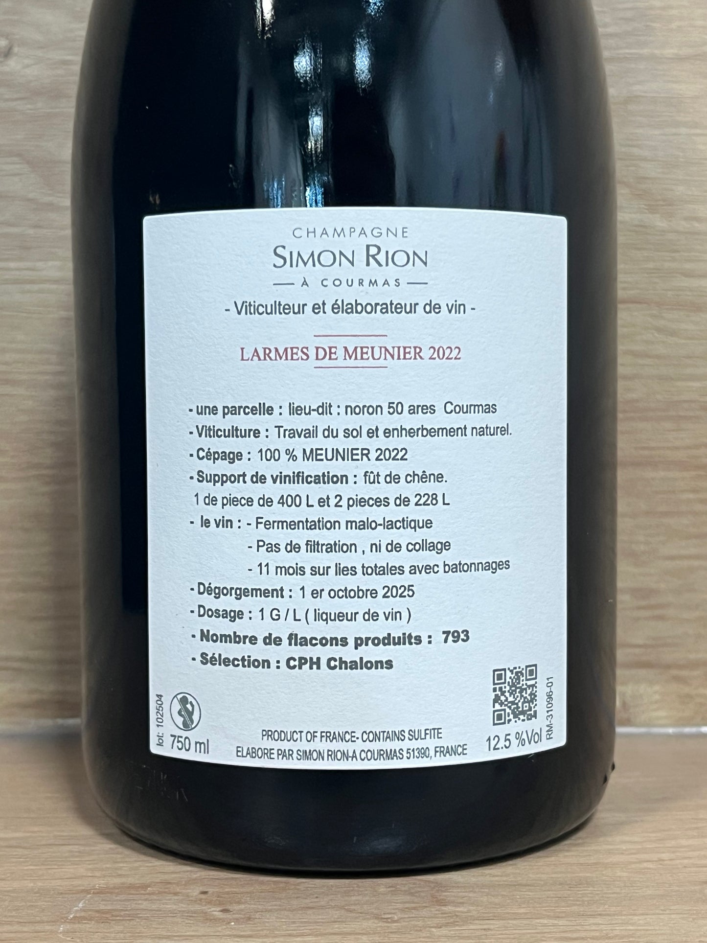 Simon Rion - Larmes de Meunier 2022 - CPHWINES