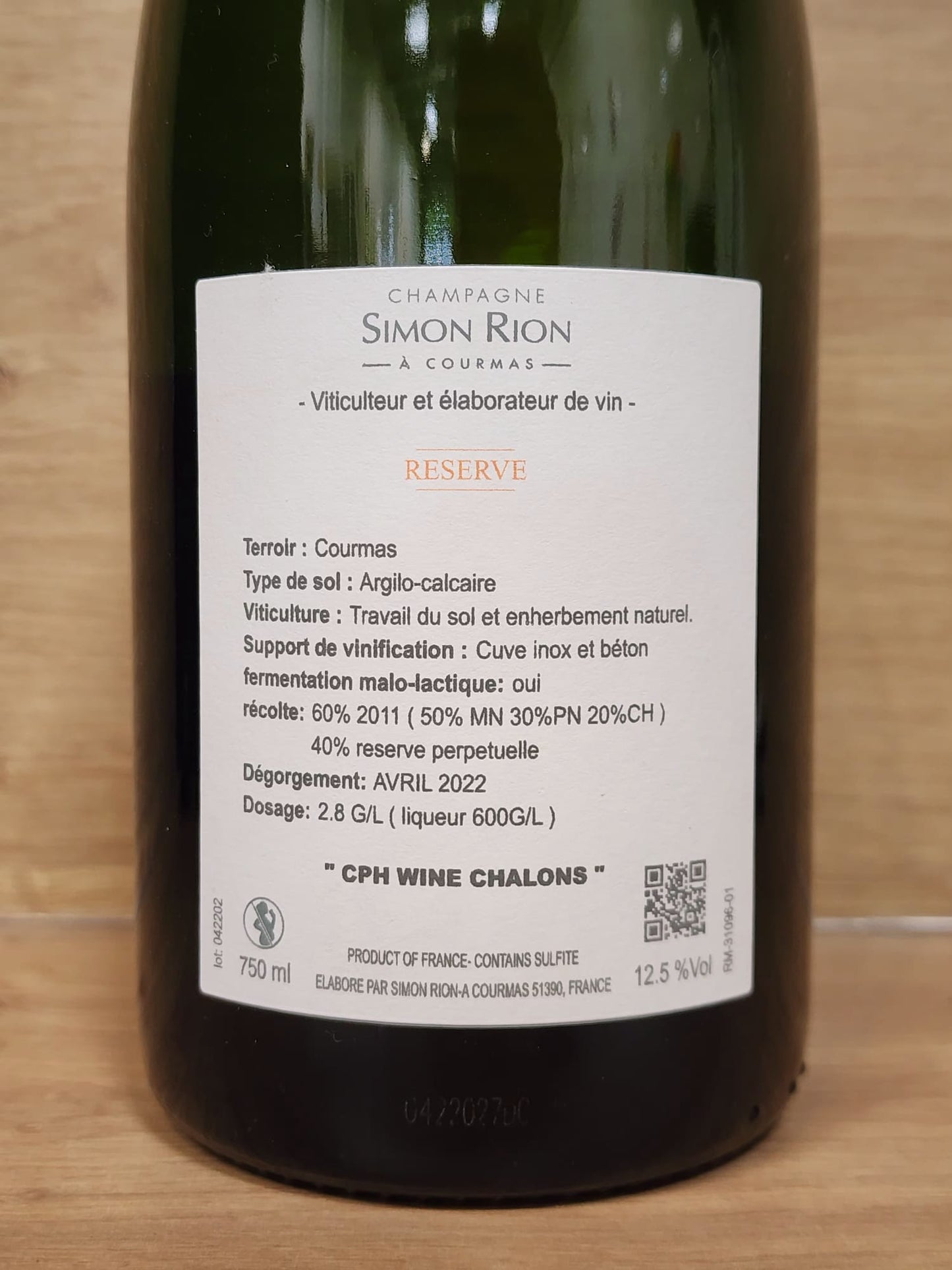 Simon Rion – Réserve - CPHWINES