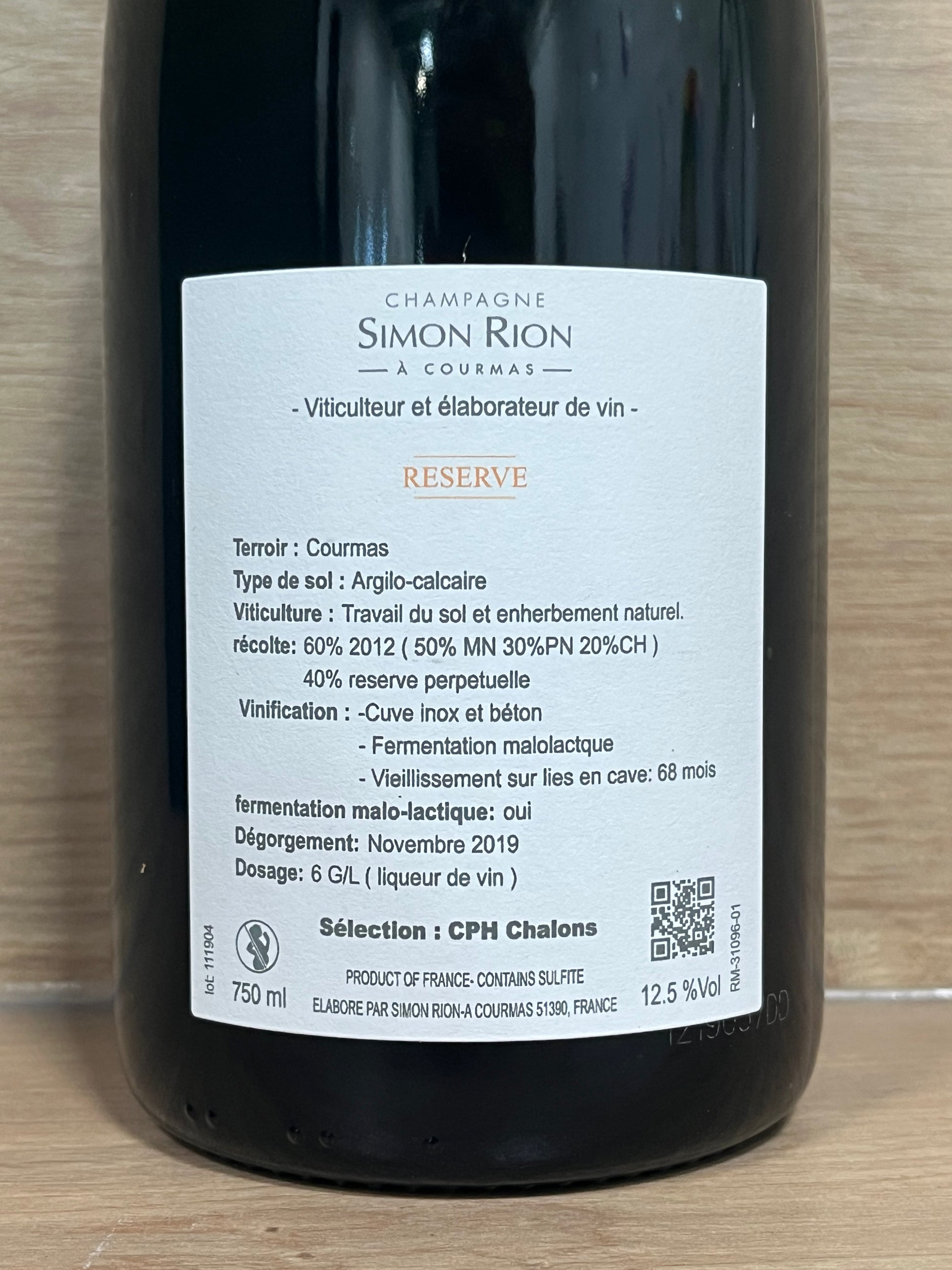 Simon Rion - Réserve - CPHWINES