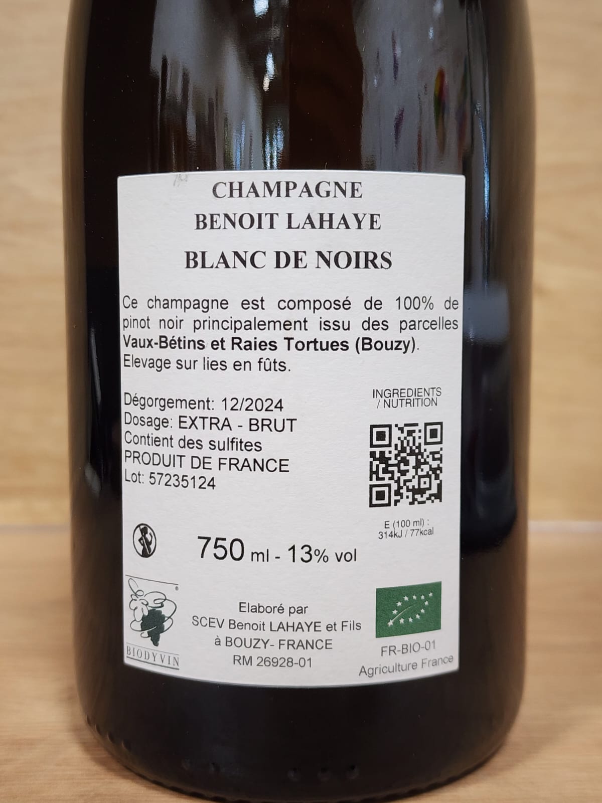Champagne Benoît Lahaye – Blanc de Noirs - CPHWINES