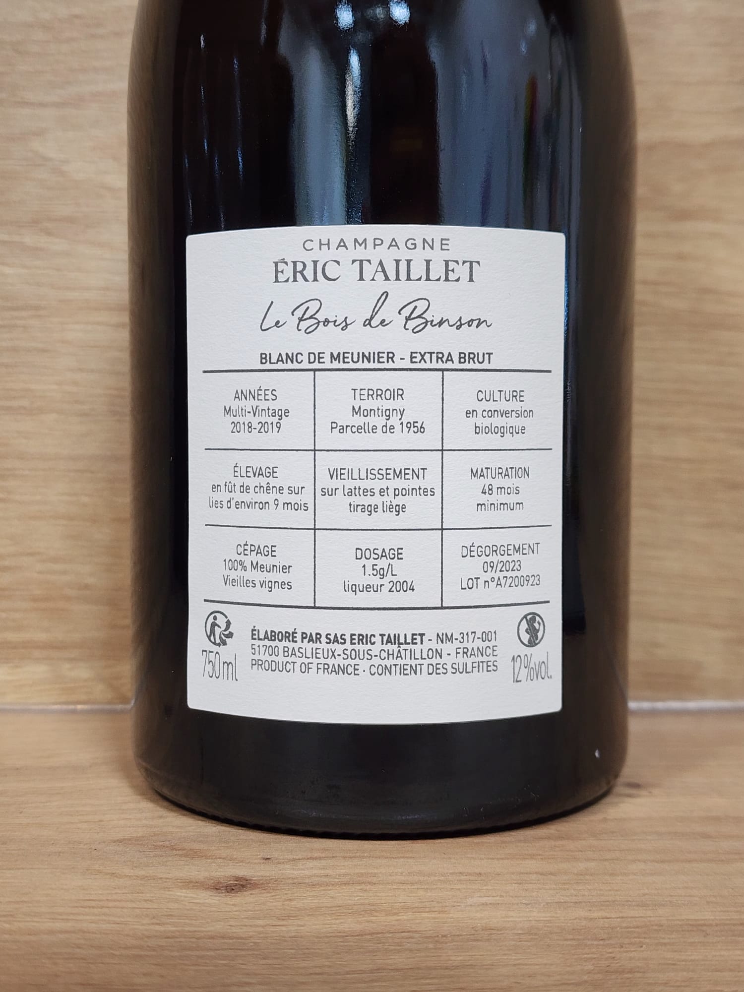 Éric Taillet – Le Bois de Binson - CPHWINES