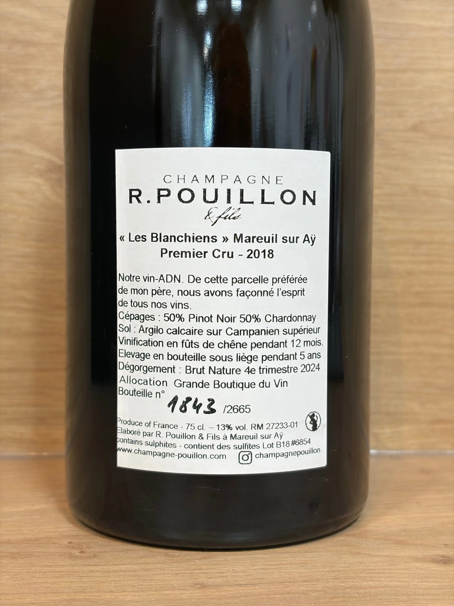 R. Pouillon & Fils - Les Blanchiens 2018 Premier Cru